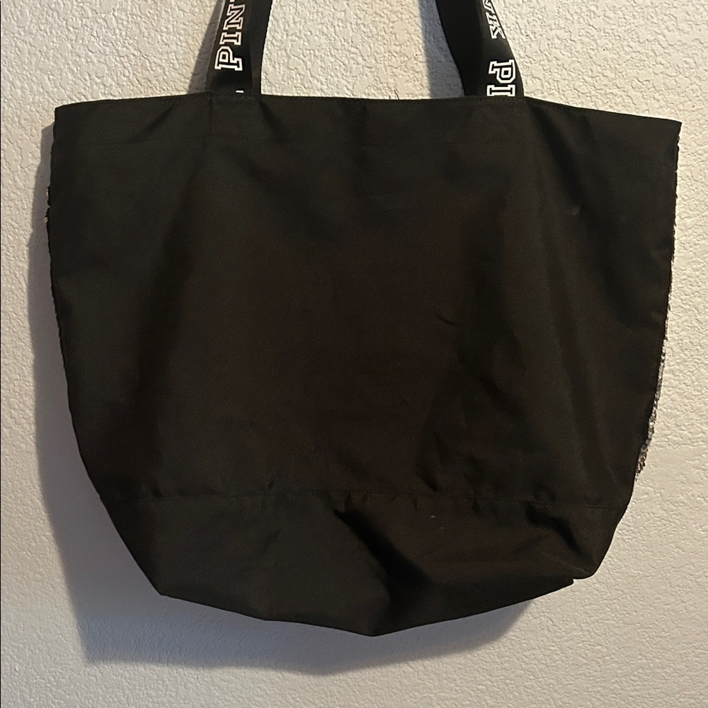 PINK Victoria's Secret Silver and Black and Gold Sequin Tote - Picture 5 of 9